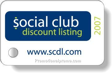 .030 White Plastic Key Tags with compressed lamination both sides / rectangle