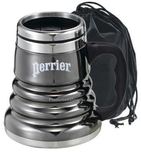 14 oz. Black Chrome Tri-Roll Mug