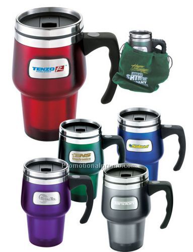 14 oz. Roadster Polycarb Medallion Travel Mug