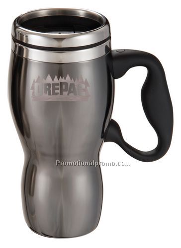 16 oz Sphere Black Chrome Travel Mug