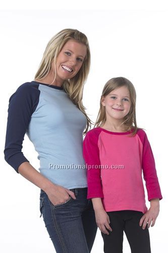 1X1 Baby Rib 3/4 Raglan Tee