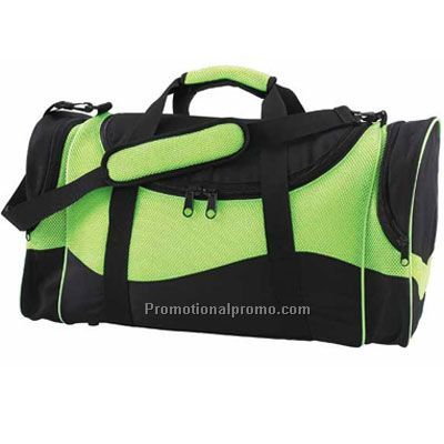 2 Pocket Mesh Bag - Green/Printed