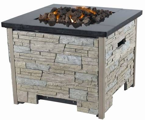 28'' Square Stone Gas Fire Pit