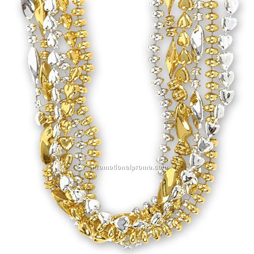 48" Gold & Silver assorted Beads Necklaces
