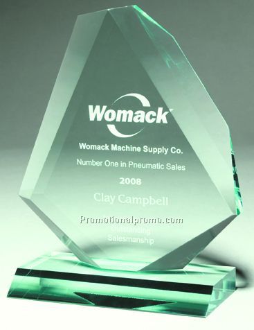 Beveled Diamond Jade Award with Laser Imprint