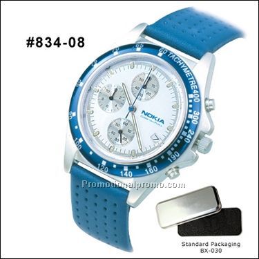 Blue perforated strap