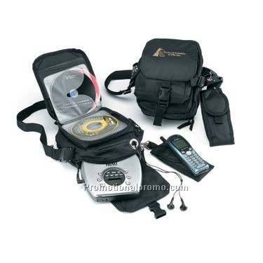 CD/MP3/Walkman Travel Case with Cell Phone Holder
