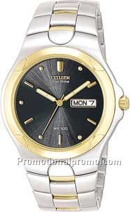 CORSO - Men's Eco-Drive Bracelet Black Dial -Two Tone