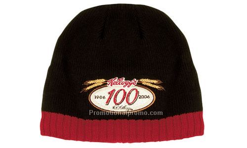 Cable Knit Trimmed Beanie with Fleece Lining - 4031