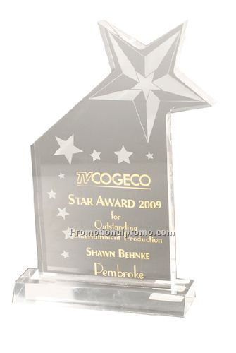 Clear Shooting Star Award with Laser Imprint