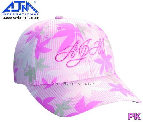 Contour Floral Ladies Style. Cotton Drill, 6 Panel Caps