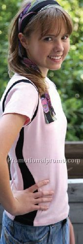 Crew Neck Hourglass Panel Top