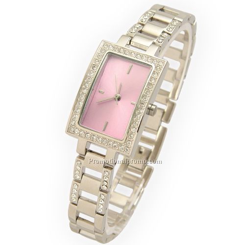 Crystal Bracelet Watch - Pink