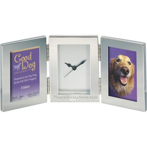 DOUBLE FRAME WITH CLOCK