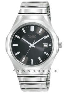 EXPANSION BAND - Men's Eco-Drive Expansion Bracelet Black Dial - Silver Tone