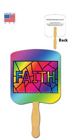 Faith Stained Glass Stapled Religious Fan
