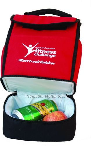 Flip Top Lunch bag- red/black