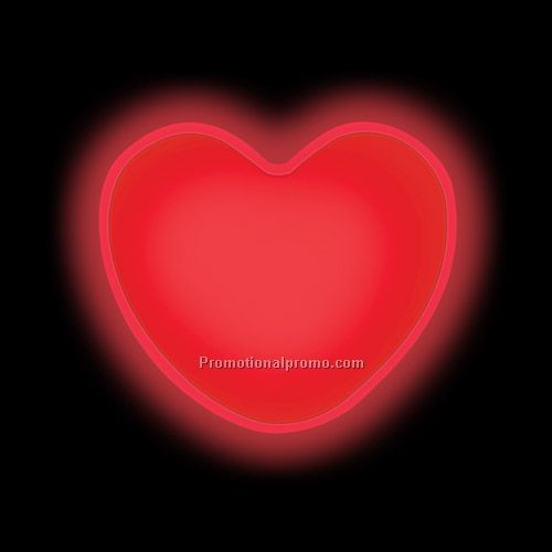 Heart Spot Glow Stick-On Button - Red