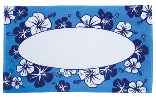 Hibiscus Collection Beach Towels - Blue