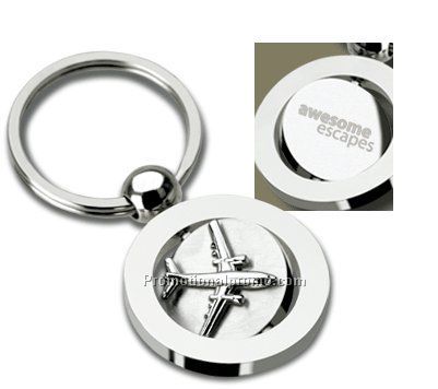 Icon Inner Spin, Round metal keychain