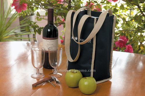 Insulated Wine Bottle Tote Bag - Unprinted