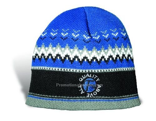 Jacquard Beanie with Microfleece Lining