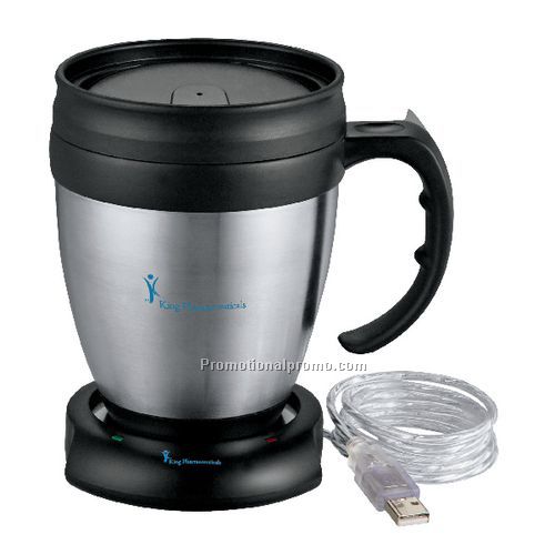Java Desk Mug and USB Mug Warmer Set