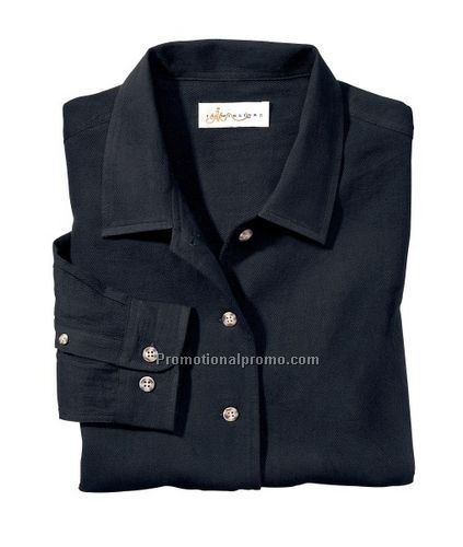 LADIES37408DIAMOND DOBBY LONG SLEEVE SHIRT