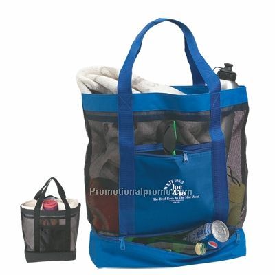 LARGE MESH TOTE WITH KOOLER BOTTOM