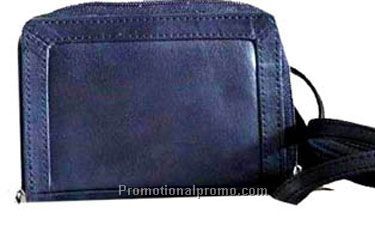 Ladies 2-section 5.5" zippered neck wallet / Stonewash Cowhide