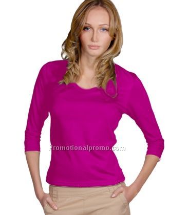 Ladies scoop neck t-shirt - 3/4 sleeves