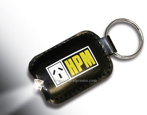 Leatherette Pouch Flashlight Keychain