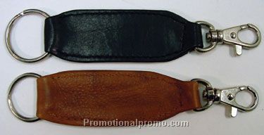 Long Key Fob / Dog-Clip & Key Ring / Stonewash Cowhide