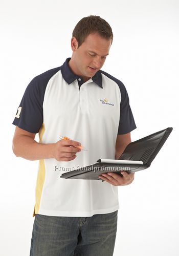 Men's Coolbest Raglan Golf Shirt with Side Panels