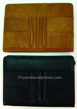 Office Caddy / Zippered Folio/ Stonewash Cowhide