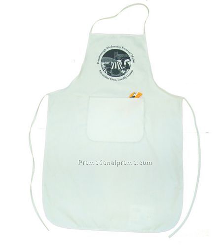 One pocket bib apron - white