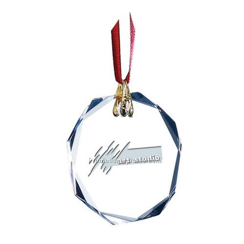 Optical crystal Ornament with light etch