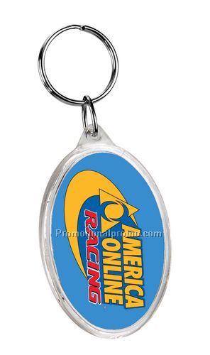Oval Crystal Key Tag