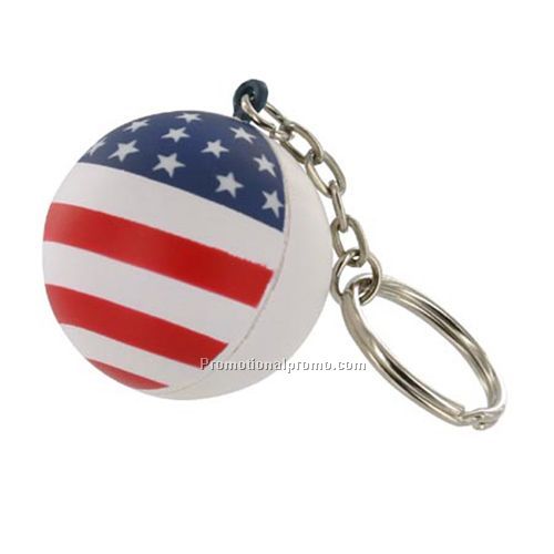 PATRIOTIC STRESS BALL KEY CHAIN