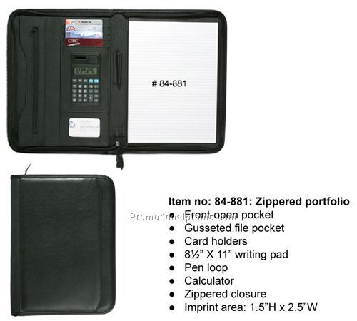 Portfolios-Zippered portfolio