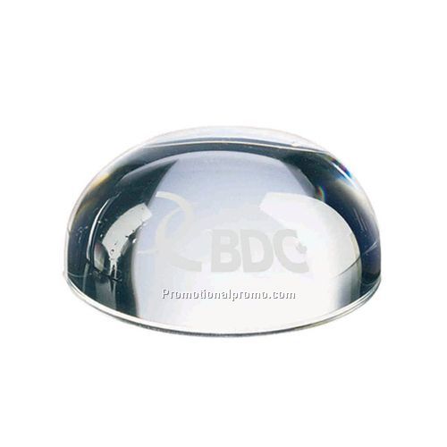 Round paperweight with deep etch
