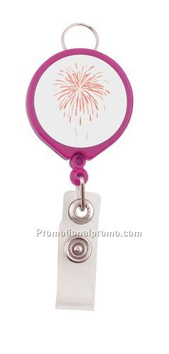 Round retractable badge reels - Label