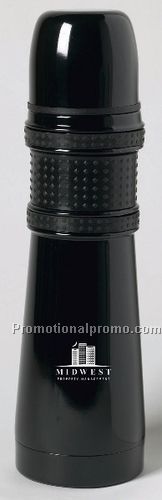 Rubberized Grip Flask 18oz - Black