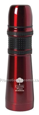 Rubberized Grip Flask 18oz - Red