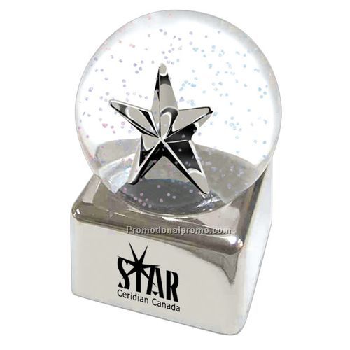 Silver Star Glitter Globe 41020/B>