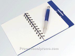 Spiral notebook with pen