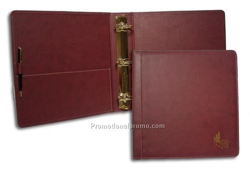 Sterling Leather Binder - 3" Capacity Round-Ring - One Horizontal Pocket