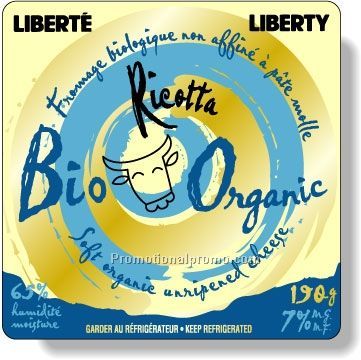 Stock Shape Brite Gold Foil Paper Roll Labels - Square with round corners