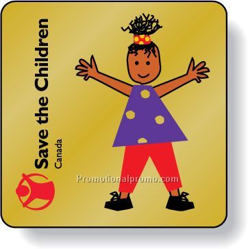 Stock Shape Dull Gold Foil Paper Roll Labels - Square with round corners