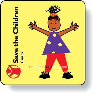 Stock Shape Fluorescent Chartreuse Roll Labels - Square with round corners